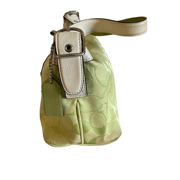 Coach lime green signature jacquard canvas & leather mini bag - Picture 5 of 8